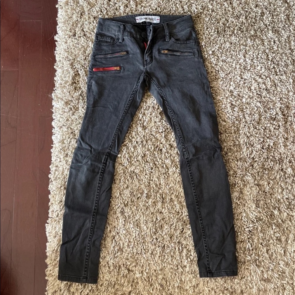 Black jeans with accent zippers
